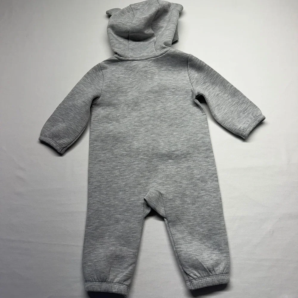 Old Navy Hooded Jumpsuit 3D Ears 6-12M Gray Unisex Baby Romper 842252-00
